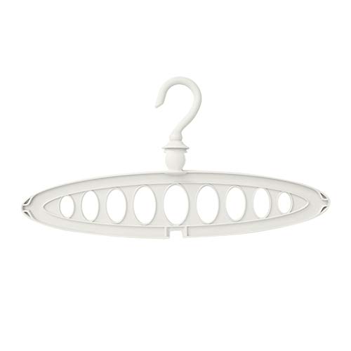 Fctorua Plastic Clothes Hanger 9 Holes Towel Hook Closet Organizer Plastic Storage Rack (White)