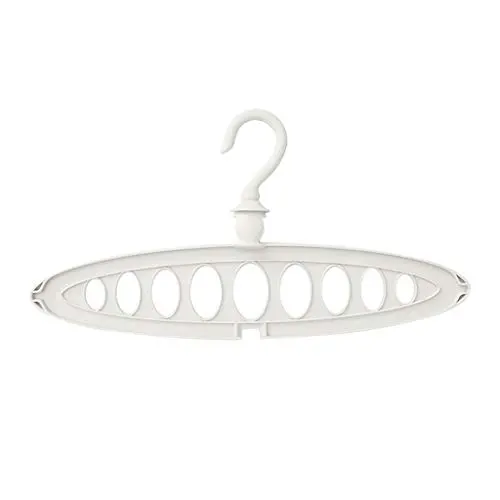Fctorua Plastic Clothes Hanger 9 Holes Towel Hook Closet Organizer Plastic Storage Rack (White)