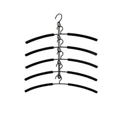 WZP Hanger Simple Multi-Functional Multi-Layer Hanger Hook,Home Wardrobe Storage Artifact Folding Hanger Iron Art/Black/As Shown