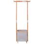 Bamboo Laundry Hamper Garment Hanger Storage Rack Hanging Clothes Household Laundry Clothesline Storage Clothing Closet Racks, Iron, Garment, Apparel, Indoor, Washing Line, Wood, Wooden, Inside