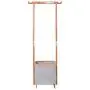 Bamboo Laundry Hamper Garment Hanger Storage Rack Hanging Clothes Household Laundry Clothesline Storage Clothing Closet Racks, Iron, Garment, Apparel, Indoor, Washing Line, Wood, Wooden, Inside