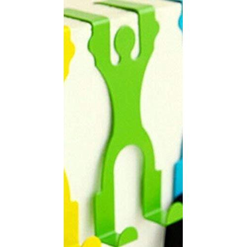 OPDENK 2 pcs Creative Humanoid Hook Door Hanger Clothes Hat Hook Furniture Decoration Novelty Household (Green)