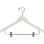 The Great American Hanger Company White Wooden Combo Hangers with Adjustable Cushion Clips, (Box of 50) Space Saving Flat 17 Inch Hanger with Chrome Swivel Hook & Notches The Great American Hanger Company White Wooden Combo Hangers with Adjustable Cushion Clips, (Box of 50) Space Saving Flat 17 Inch Hanger with Chrome Swivel Hook & Notches