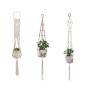 Flosky 3pcs Braided Macrame Plant Hanger Hanging Basket Flowerpot Holder Garden Decor