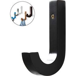 WINGOFFLY Decorative Wooden Hanging Coat Hat Hooks Modern Clothes Wall-Mounted Hanger Rack for Room Decor, Black