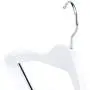 HANGERWORLD 5 White 17.7inch Wooden Coat Clothes Garment Non Slip Pants Bar Hangers Broad Shoulder Support