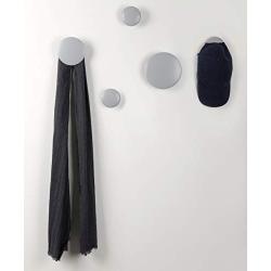 Wall Hooks Coat Hooks 5Pcs Dots Hook Door Hanger Hook for The Wall,Living Room,Bathroom,Home Decor(Gray)