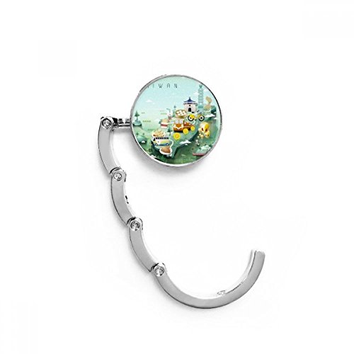 Travel Taiwan Food Attractions China Table Hook Folding Bag Desk Hanger Foldable Holder