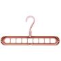 lRICE-home Multi-Function 9-Hole Sliding Clothes Hanger Sorting Drying Rack Hook Organizer - Random Color