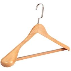 CHAONAO Extra Wide Shoulder Wood Hangers Non Slip Durable Suit Hanger for Coat Jacket Pants and Dress Clothes,30pcs,44.5x5.5cm