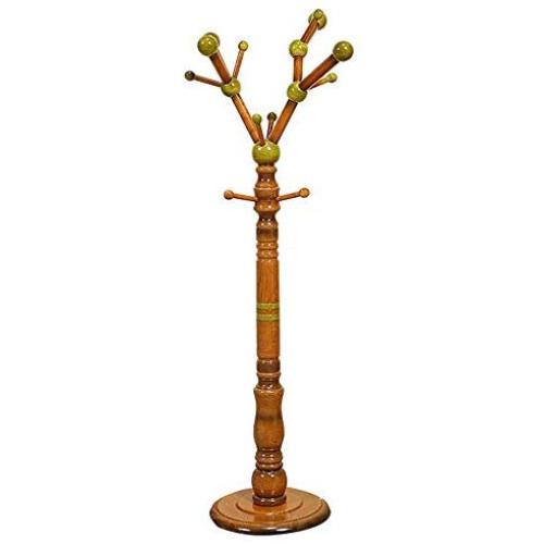 HL-TD Solid Wood Coat Rack Free Standing Tree Hanger Vertical Bedroom Clothes Rack for Livingroom Simple
