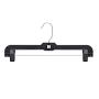 House Day 14" 25pcs Black Plastic Skirt Pants Hanger Slack Bottom Hangers with Clips