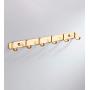 Cxjff Wall-Mounted Coat Rack Clothes Hat Stand Hanger Holder Decoration 6 Hooks Space Aluminum, 45 4 1.8CM (Color : Gold)