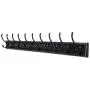 Dseap Coat Rack Wall Mounted: 10-Hooks, 38-1/4" Long, 16" Hole to Hole, Wood Coat Hooks Wall Mounted, Hook Rack, Hook Rail, Hooks for Hanging Coats, Black