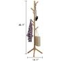 AMOUSTORE Wooden Coat Rack, Modern Hanger Floor Standing Coat Rack Home Furniture Clothes Round Base Rack Floor Rack for Home Office (Khaki)