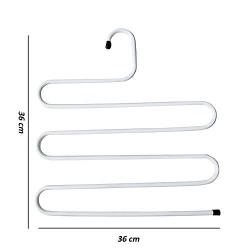 Visionhome 10 Pack, S Type 5 Layer Metal Hanger with Multi-Purpose for Pants Cloths Tie Scarf (White)