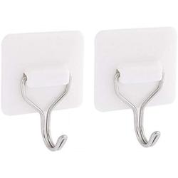 uxcell Wall Door Self Adhesive Sticky Hook Clothes Hanger Holder 1.5Kg 2pcs