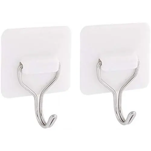 uxcell Wall Door Self Adhesive Sticky Hook Clothes Hanger Holder 1.5Kg 2pcs uxcell Wall Door Self Adhesive Sticky Hook Clothes Hanger Holder 1.5Kg 2pcs