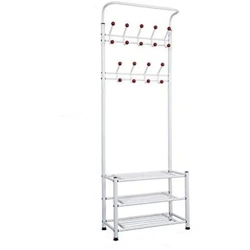 Caraya Metal Clothes Shoes Steel Stands Hanger Hooks Tidy Shelf Caraya Metal Clothes Shoes Steel Stands Hanger Hooks Tidy Shelf