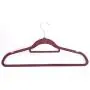 Sanhezhong 10pcs 450.524.5 Plastic Flocking Clothes Hangers with Rail Wine Red(US Warehouse)