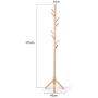 Tree Coat Rack,Beech Wood Free Standing Easy Assembly No Tools Required with 8 Hooks Entryway Coat Hanger for Clothes-a 40x175cm(16x69inch)