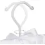 Relaxdays, White Satin Clothes Hanger Set of 10, Soft Padding, 360° Swivel Hooks, Decorative Bow, 38 cm Wide, Pack of 10