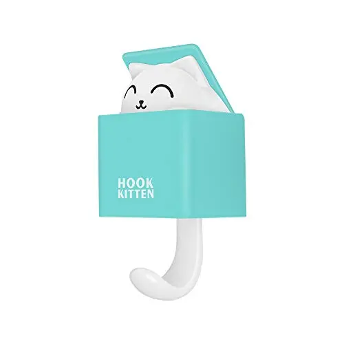 AndYin Cat Hooks Wall Hanger for Key Hook Decorative Adhesive Kitty Hooks Key Holder Coat Rack Utility Hook for Wall Hanging with Bag Coat (Cyan) AndYin Cat Hooks Wall Hanger for Key Hook Decorative Adhesive Kitty Hooks Key Holder Coat Rack Utility Hook for Wall Hanging with Bag Coat (Cyan)