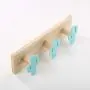 yanQxIzbiu Premium Wall Hooks,Nordic Style Wooden Cactus Wall Mount Hook, Clothes Scarf Storage Hanger Holder Blue