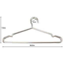 xucoo 50 Pack Clothes Hangers Stainless Steel Strong Metal Wire Hangers Diameter 16.5 Inch