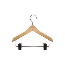 NAHANCO MINI8RC Mini Wooden Top Hanger with Clips, 8" (Pack of 100)