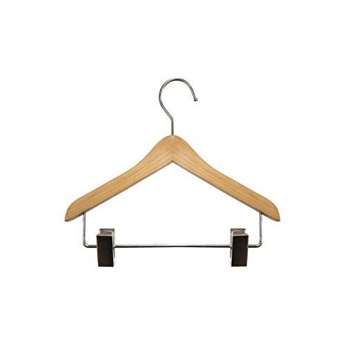 NAHANCO MINI8RC Mini Wooden Top Hanger with Clips, 8" (Pack of 100)