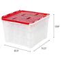 IRIS USA, Inc. WL-60 Holiday Ornament Storage Box, 2 Pack, Pearl/Red