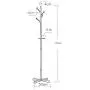 Barture-Coat rack Clothes Stand Hangers Wood Entryway Storage Shelf with Hooks Height 178cm Simple Installation 2 Colors (Color : Black)