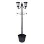 Sun-Ray 312007 Martens 2-Head Solar LED Lamp Post & Planter, with Plant Hanger, 7, Black, Batteries Included