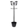 Sun-Ray 312007 Martens 2-Head Solar LED Lamp Post & Planter, with Plant Hanger, 7, Black, Batteries Included