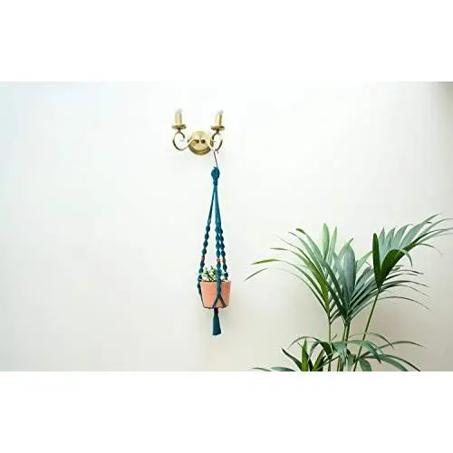 Macrame Plant Hanger // Hand cut copper beads Hanger // Christine Macrame Plant Hanger // Hand cut copper beads Hanger // Christine