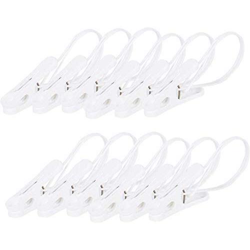 BAKVOS Clothes Pins Clothes Hangers Clothes Pegs White with Rope 12 Pack BAKVOS Clothes Pins Clothes Hangers Clothes Pegs White with Rope 12 Pack