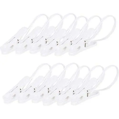 BAKVOS Clothes Pins Clothes Hangers Clothes Pegs White with Rope 12 Pack BAKVOS Clothes Pins Clothes Hangers Clothes Pegs White with Rope 12 Pack