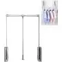 Hanger Adopts Pneumatic Buffer System Wardrobe Clothes Hanger Rail Adjustable Width Strong Load Capacity Horizontal Position Alumina Tube Aluminum Alloy Tube + Plastic (Color : Silver) Hanger Adopts Pneumatic Buffer System Wardrobe Clothes Hanger Rail Adjustable Width Strong Load Capacity Horizontal Position Alumina Tube Aluminum Alloy Tube + Plastic (Color : Silver)