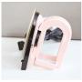 fengdu Portable Electric Iron Travel Iron Mini Iron Folding Dual Voltage Three-Speed Adjustment Palm No Use Water Lightweight Best for Travel with Anti Slip Handle and Non Stick Soleplate (Pink)