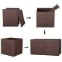 BASTUO 6 Storage Bins Foldable Non-Woven Fabric Boxes Storage Organizer Closet Basket Container for Shelf Brown BASTUO 6 Storage Bins Foldable Non-Woven Fabric Boxes Storage Organizer Closet Basket Container for Shelf Brown