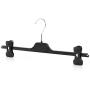 HANGERWORLD 25 Black 15inch Plastic Coat Clothes Garment Pants Skirt Hangers Adjustable Clips