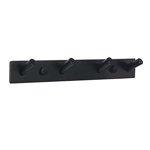 WEBI Coat Hook Black Iron Hanger Rack for Dog Pet Leash, Hats, Keys, Bath Towels, Robe, Clothes with 4 Hooks,Wall Mount Closet Clothing Bathroom Garage Home Organization Storage, Decorative Gift WEBI Coat Hook Black Iron Hanger Rack for Dog Pet Leash, Hats, Keys, Bath Towels, Robe, Clothes with 4 Hooks,Wall Mount Closet Clothing Bathroom Garage Home Organization Storage, Decorative Gift