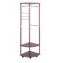 Hanger Multifunctional Coat Rack Floor Indoor Clothes Rack,Metal Corner Entryway Hallway Rack with Bench Hooks,Clothing Rack Corner Garment Rack Coat Rack with Hanger and 2-Tier Durable Shelf