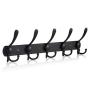 15 Over Door Hooks, Wall Mount Coat Hook Hanger Rack Stainless Steel Hanger Robe Hat Clothes Wall Mount Hook Key Towel Rack for Home Bathroom Kitchen (Black Hook)