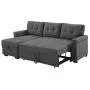LILOLA Lucca Gray Linen Reversible Sleeper Sofa Storage Chaise LILOLA Lucca Gray Linen Reversible Sleeper Sofa Storage Chaise