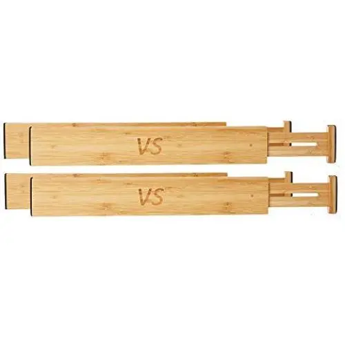 UsefulProduct Adjustable Bamboo Drawer Organizer Set of 4, Dividers for Office, Kitchen and Clothing Drawer UsefulProduct Adjustable Bamboo Drawer Organizer Set of 4, Dividers for Office, Kitchen and Clothing Drawer