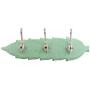 Indianshelf Handmade 1 Artistic Vintage Green Wooden Small Key Hooks Hangers/Hooks for Hanging Coats