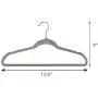 Elama Home ELH100GREY 100 Piece Set of Velvet Slim Profile Heavy Duty Felt Hangers with Stainless Steel Swivel Hooks in Gray, Grey Elama Home ELH100GREY 100 Piece Set of Velvet Slim Profile Heavy Duty Felt Hangers with Stainless Steel Swivel Hooks in Gray, Grey