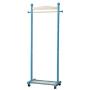 SOOKER Coat Hangers Coat Stand Clothes Rack Hat Coat Rack, with Wheeled Hooks Coat Rack Stand and Umbrella Holder Floor Hanger Hat Storage Rack Wooden -0223 (Color : Blue)